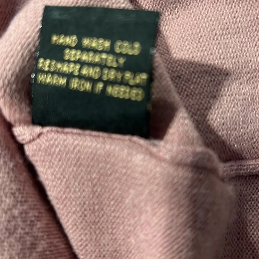 IMAN long Sleeve  Mauve Sweater Buttons on one shoulder Size Small